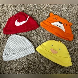 Set of 5 Newborn Hats (see pictures for 5th hat)